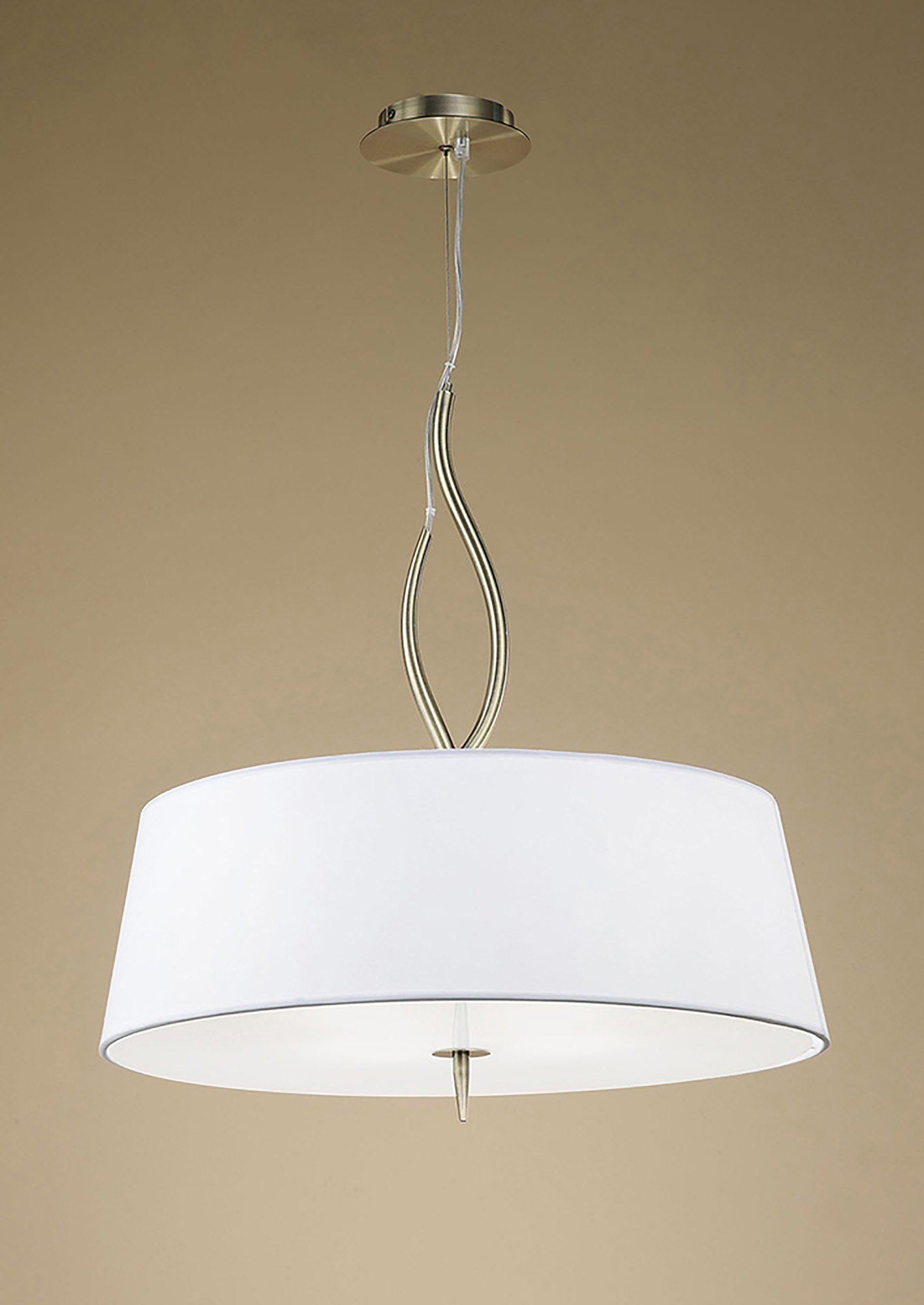 Ninette Antique Brass-Ivory White Ceiling Lights Mantra Single Pendant Ninette Antique Brass-Ivory White Ceiling Lights Mantra Single Pendant
